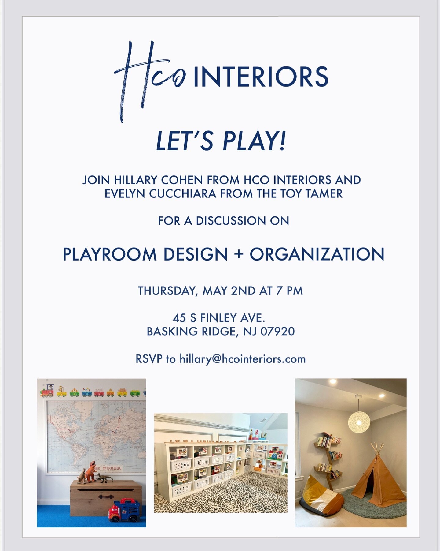 We are hosting a free event our design studio in downtown Basking Ridge - please see the flyer and reach out if you are interested in attending!