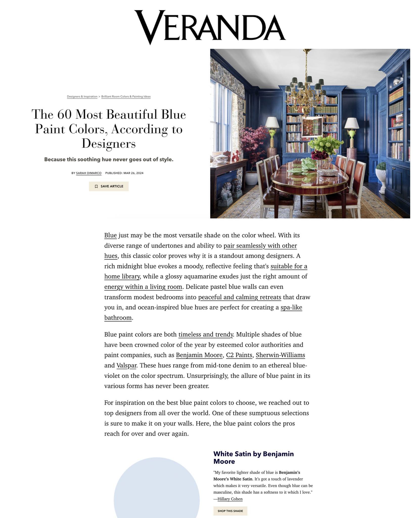 Thanks for letting us sing the blues @verandamag 

#interiordesign #njinteriordesigner
#interiordesigner #njhome
#newjerseyinteriordesign
#nycinteriordesign #nyc
#newyorkdesigners #nycliving #housebeautiful #interiordesignersofinsta 
#florhamparknj #