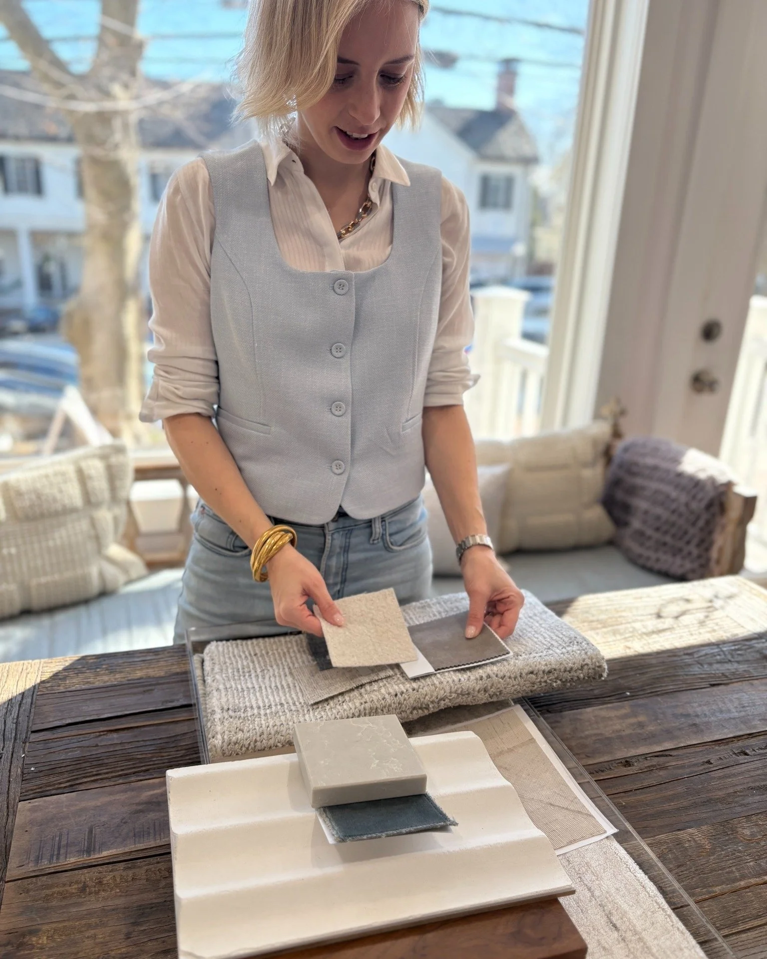 Although a lot of our job is done behind a computer screen, my favorite will always be physically working with different products, layering and pairing textiles and finishes I normally wouldn&rsquo;t, and just seeing where my creativity takes me. 

#