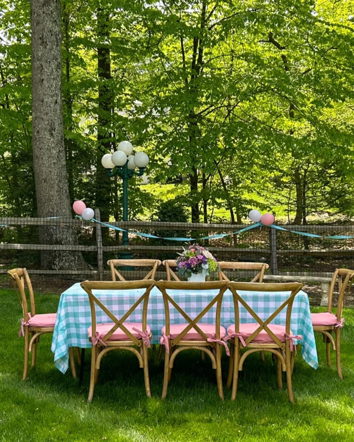 Throwing it back to celebrating my daughter&rsquo;s first birthday in our backyard. There is nothing I love more than entertaining outside, using nature as my backdrop I chose to mix blues and pinks for a playful look!