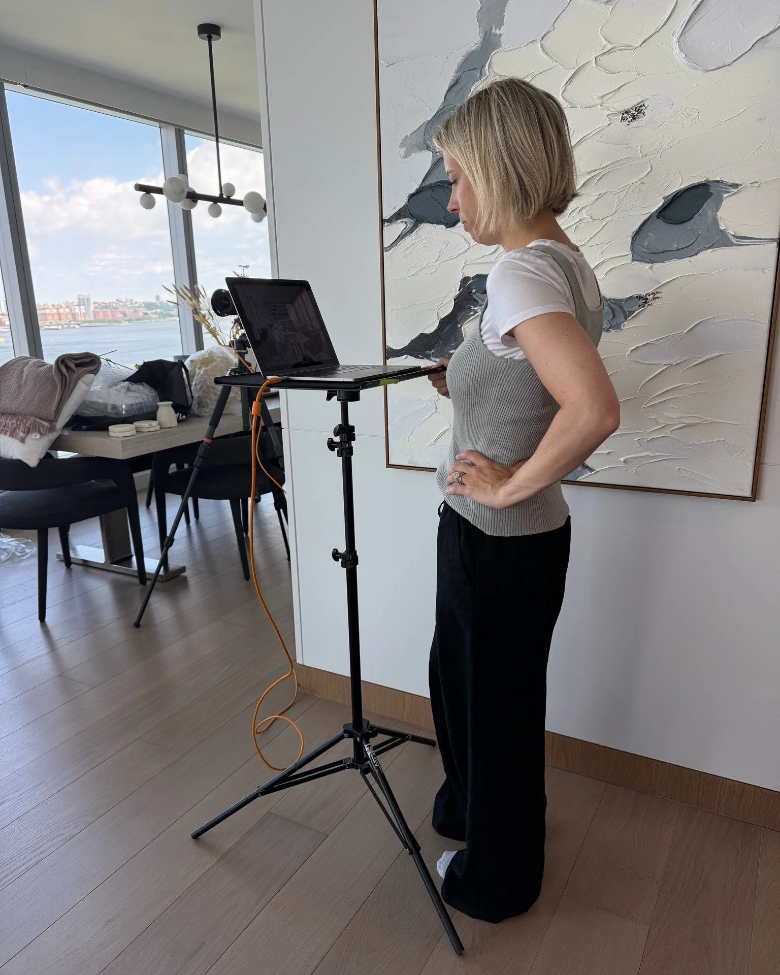 Going behind the scenes of our River Terrace project today, as we look at the final professional photos, it is nice to reflect on all of the hard work that went into the renovation of this space into our client’s new home. 
#hcointeriors #newy
