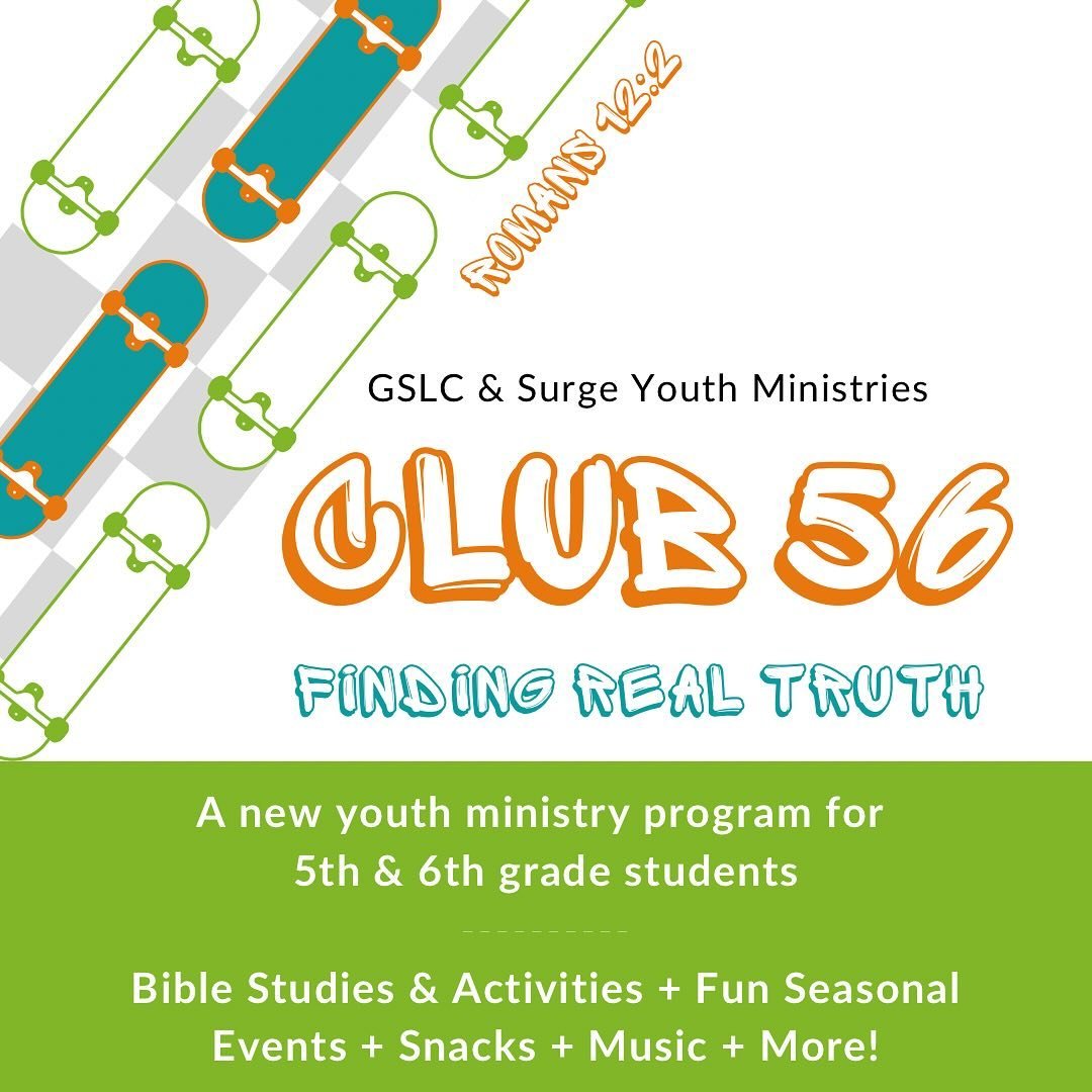 Club 56 is officially on the horizon!  A new ministry for 5th &amp; 6th grade students will be here early next year! 😎 #rad 

At Club 56 we&rsquo;re non-conformists discovering real truth in the midst of a world that wants us to run from Christ.  In