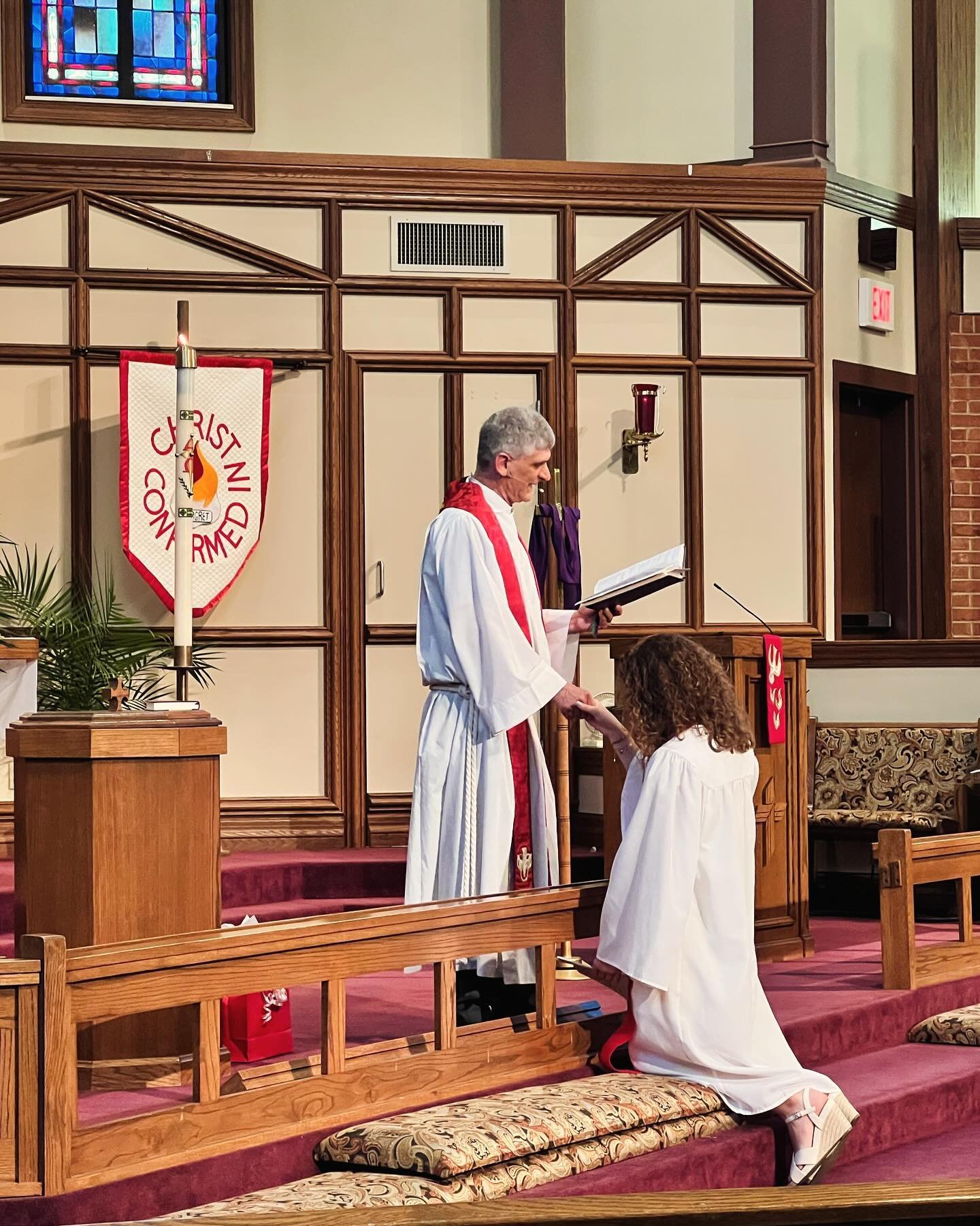 On Confirmation Sunday, we wear red. 🕊️🔥✝️

Congratulations to Margret, and her whole family.  And welcome to official membership in this church!  Blessings to her on this new stage of her walk with the Lord.  May it be filled with peace and joy. ?