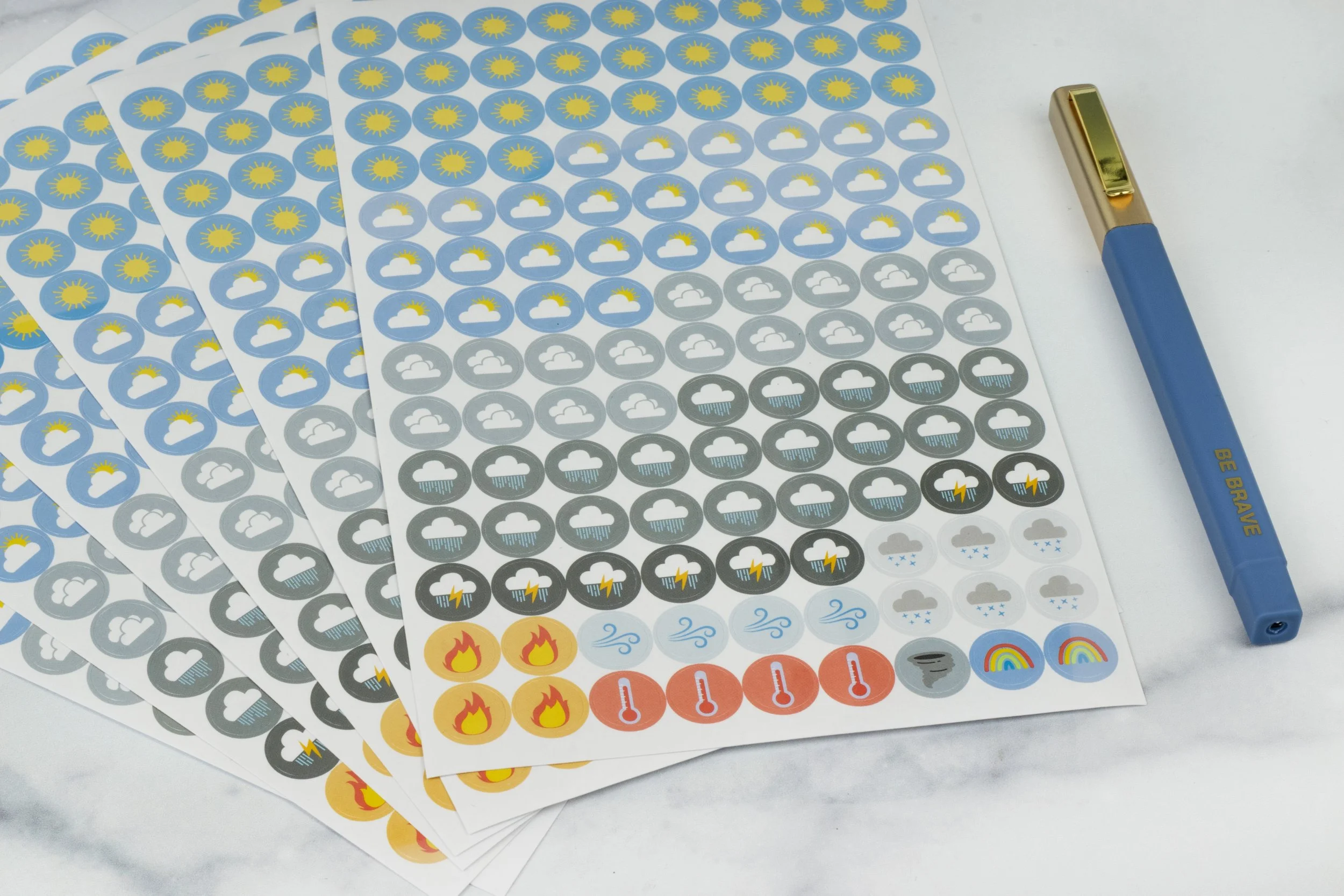 9 _ Weather Stickers _ bloom daily planners _ organization colorful seasons forcast weather rain sunny cloudy trackers.jpg