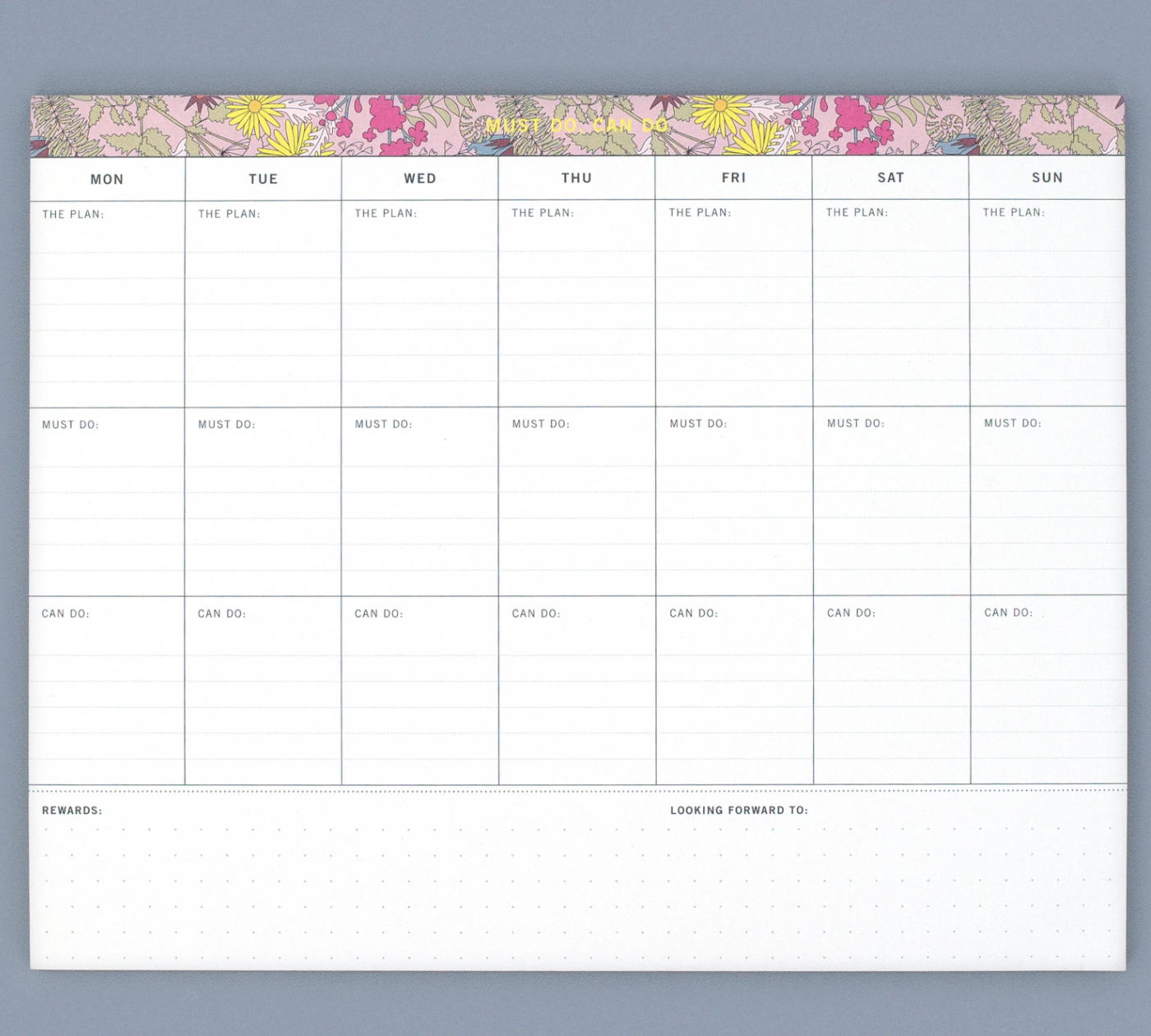 MUST DO, CAN DO WEEKLY NOTEPAD 