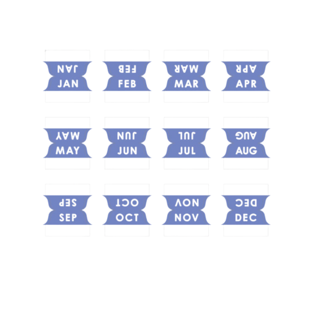 PERIWINKLE MONTHLY TABS