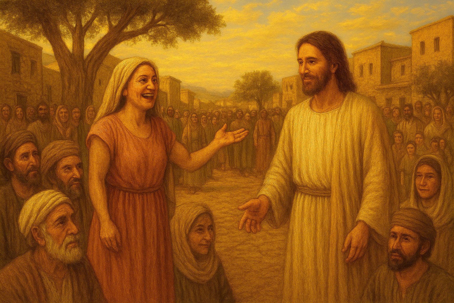 La samaritana trae muchos a Jesús