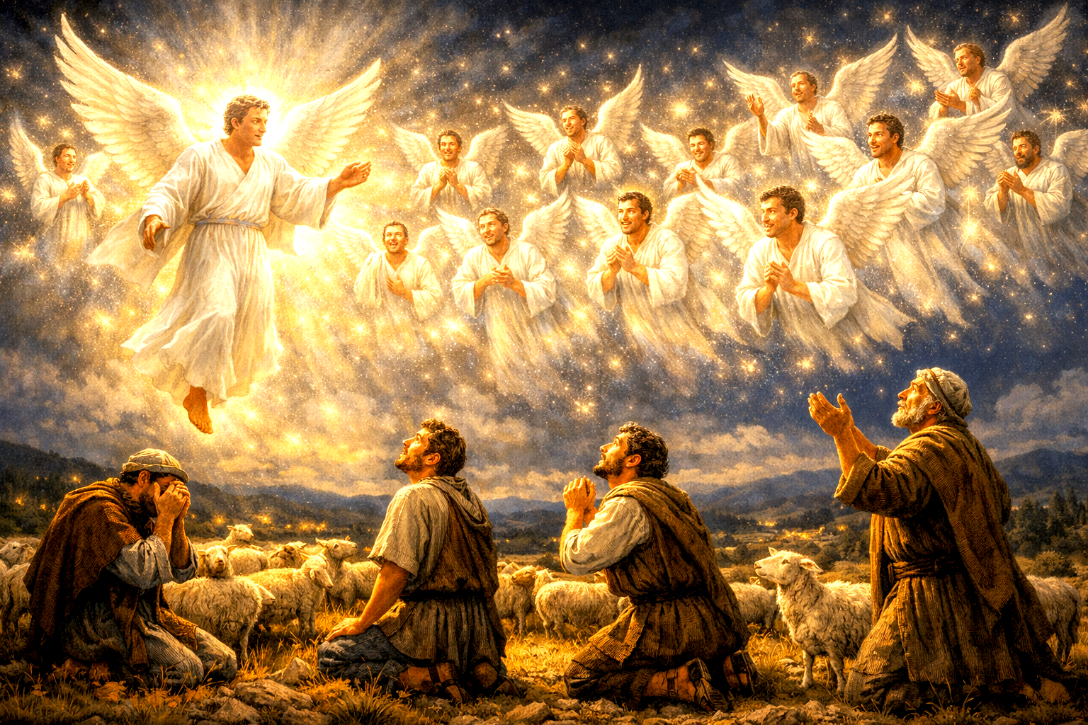 Visita angélica a unos pastores