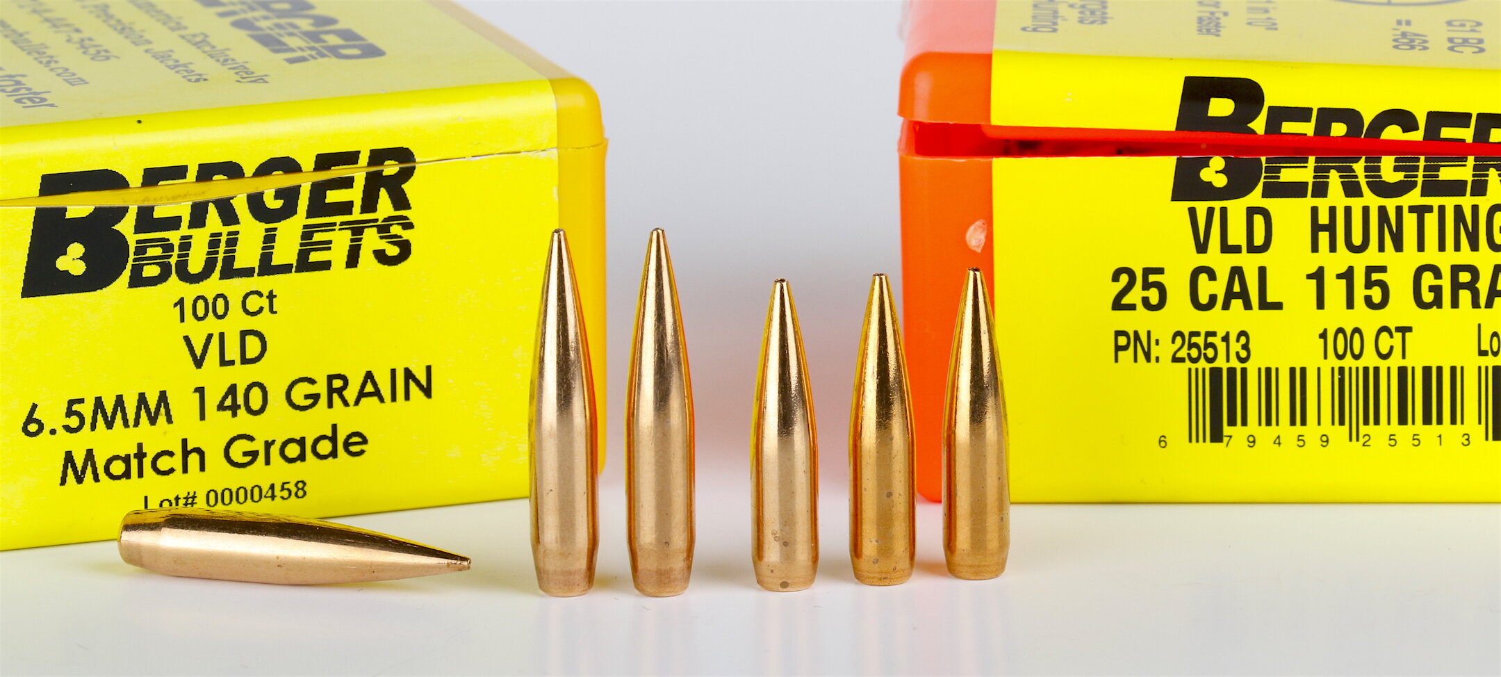 sleek, high BC bullets in 26-caliber compared to slightly shorter, lower BC...