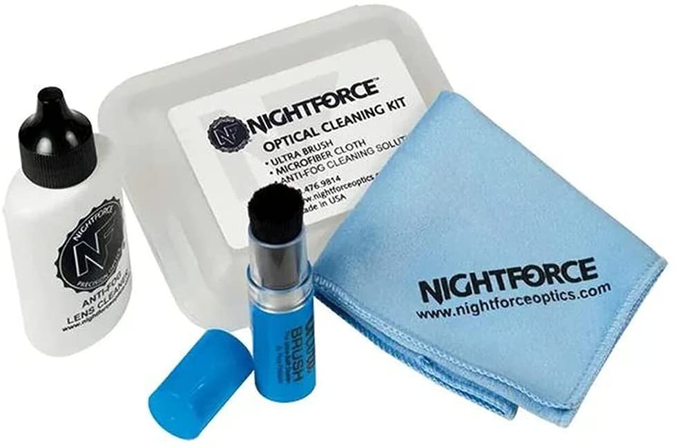 Nightforce Optics Cleaning Kit with Lens Brush, Anti-Fog Lens Cleaning Liquid and Microfiber Cloth (A130)