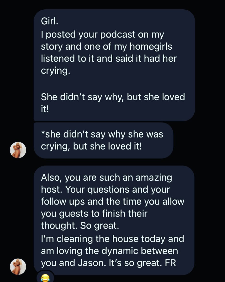 We have worked so hard on this podcast, and the past two weeks I&rsquo;ve felt overwhelmed , and defeated. This is a huge compliment, and @ajacorynn is an amazing filmmaker but, that&rsquo;s not why I&rsquo;m posting this. 

I&rsquo;m posting this to