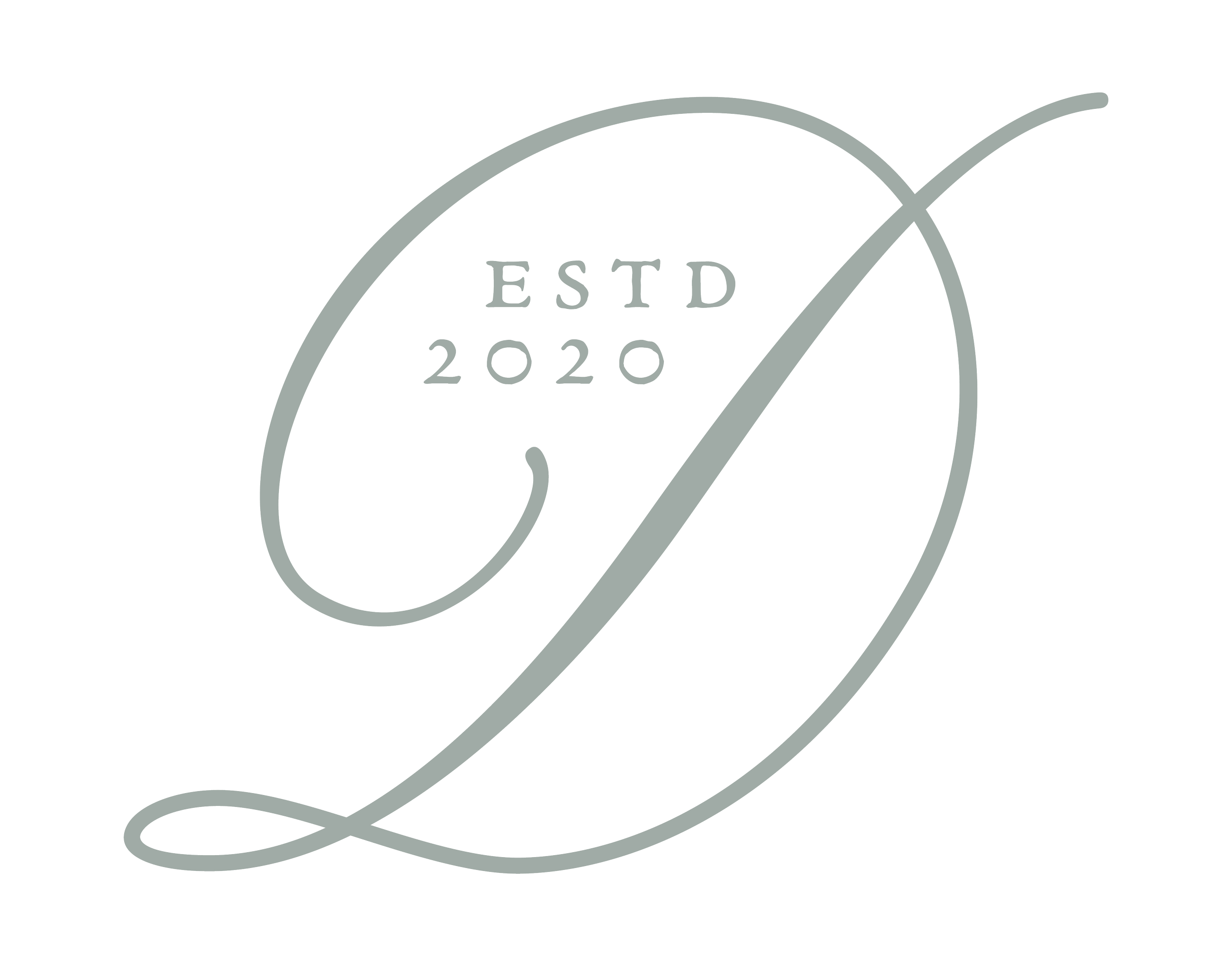 A stylized logo with a large cursive letter Q, the text 'ESTD 2020' inside the loop of the Q, all in gray on a black background.