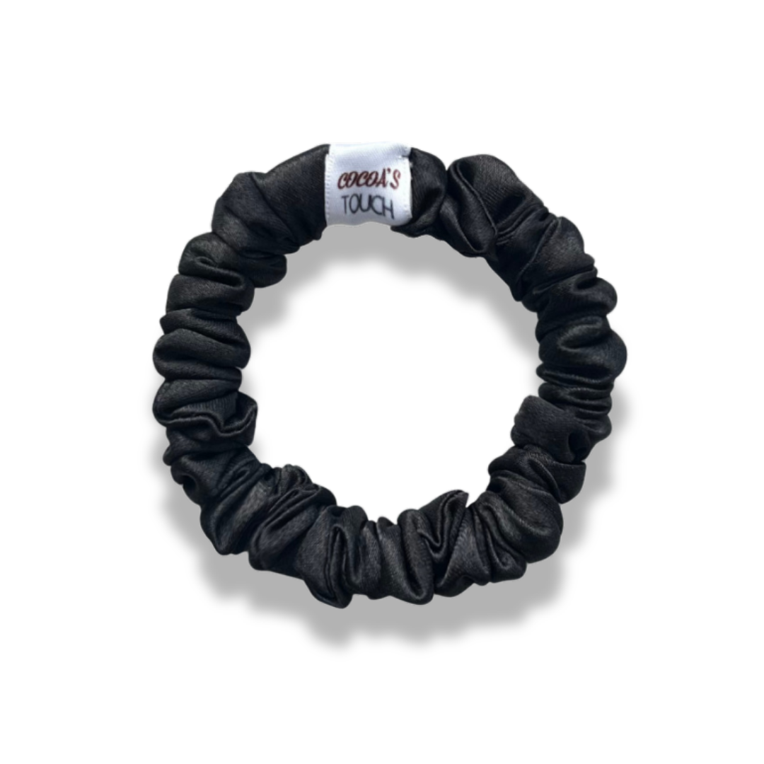 MINI BLACK SATIN SCRUNCHIE