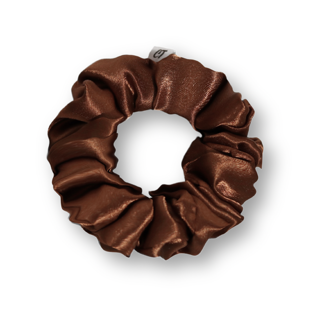 BROWN SATIN SCRUNCHIE