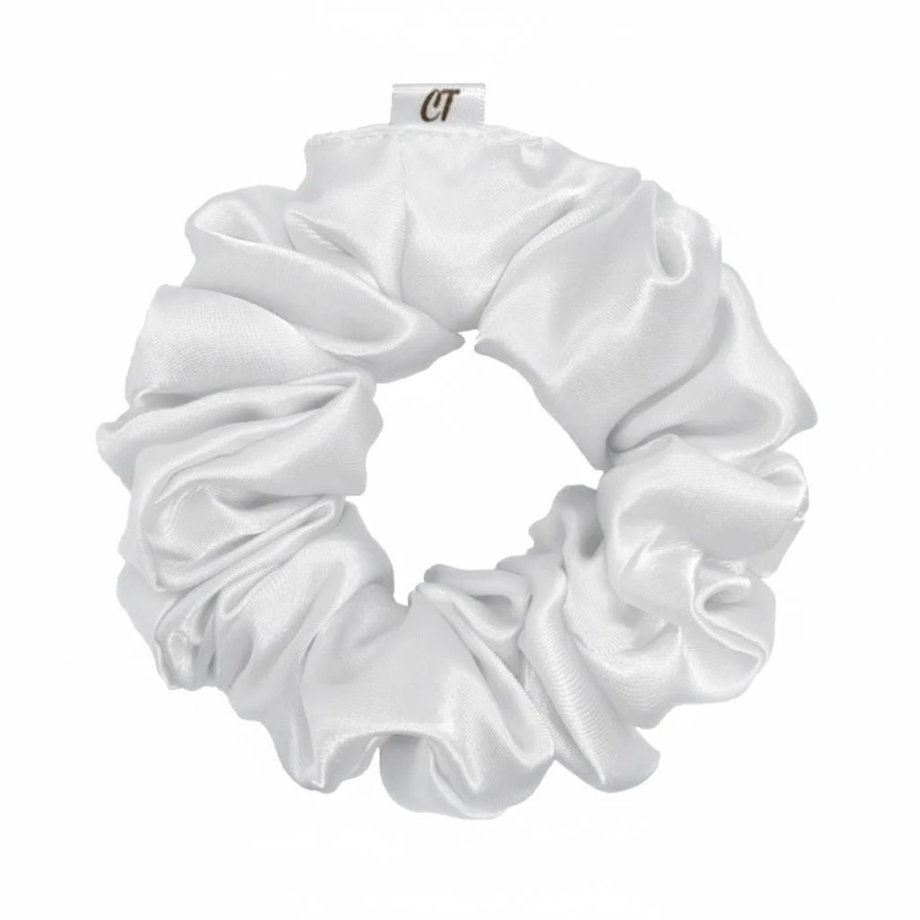 White Satin Scrunchie