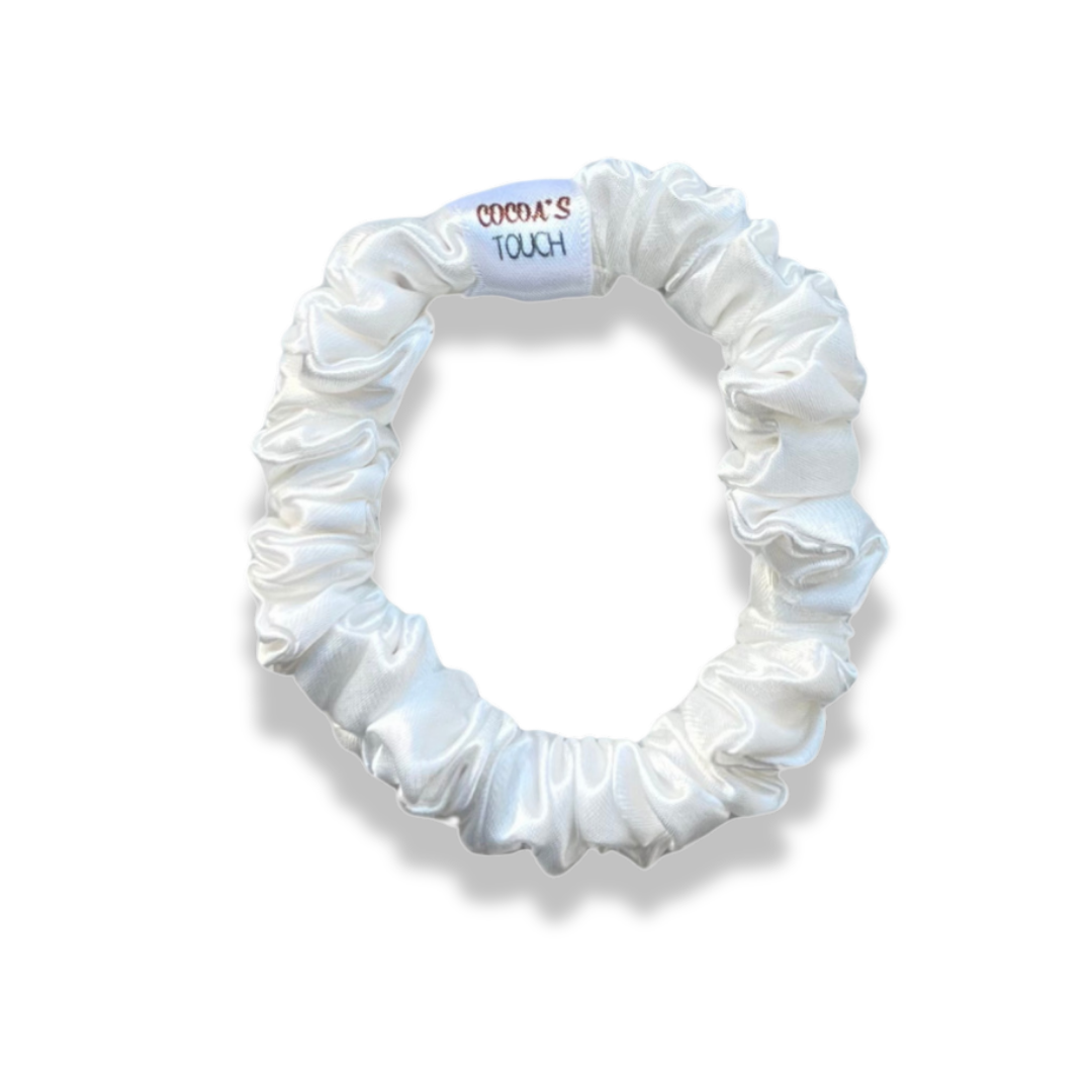 MINI WHITE SATIN SCRUNCHIE