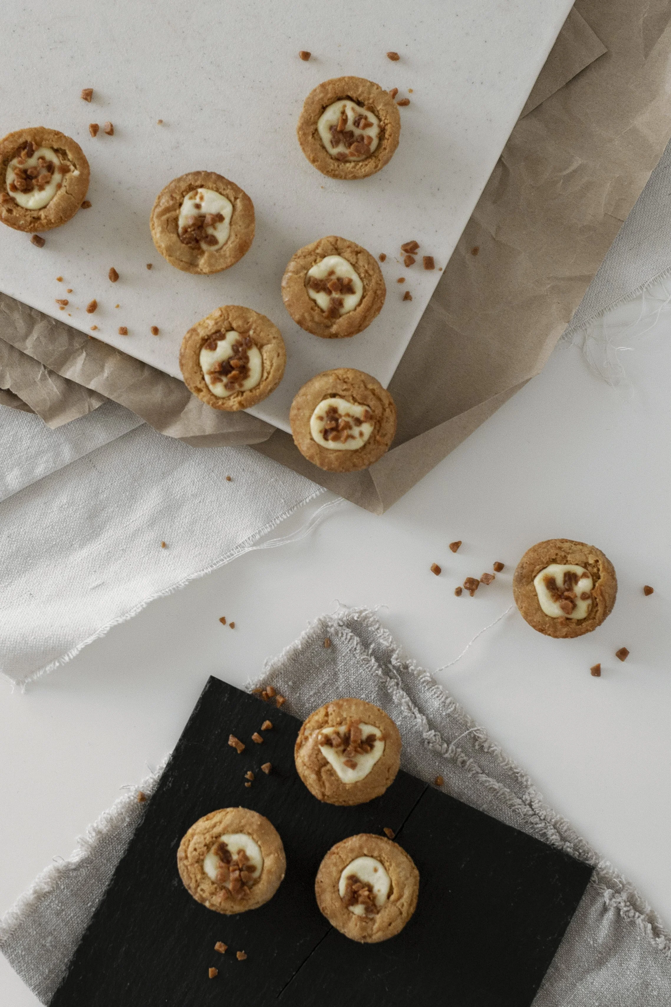 Peanut butter THC cookies on a table