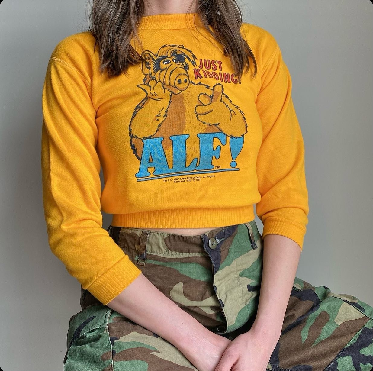 🧡OPEN TODAY 12-6🧡
Come visit Kate &amp; Ang! 
Alf pullover- XS, camo cargos- 28&rdquo; waist - both in store!
#baltimorevintage #milkandice #alf #hamiltonlauravillemainstreet