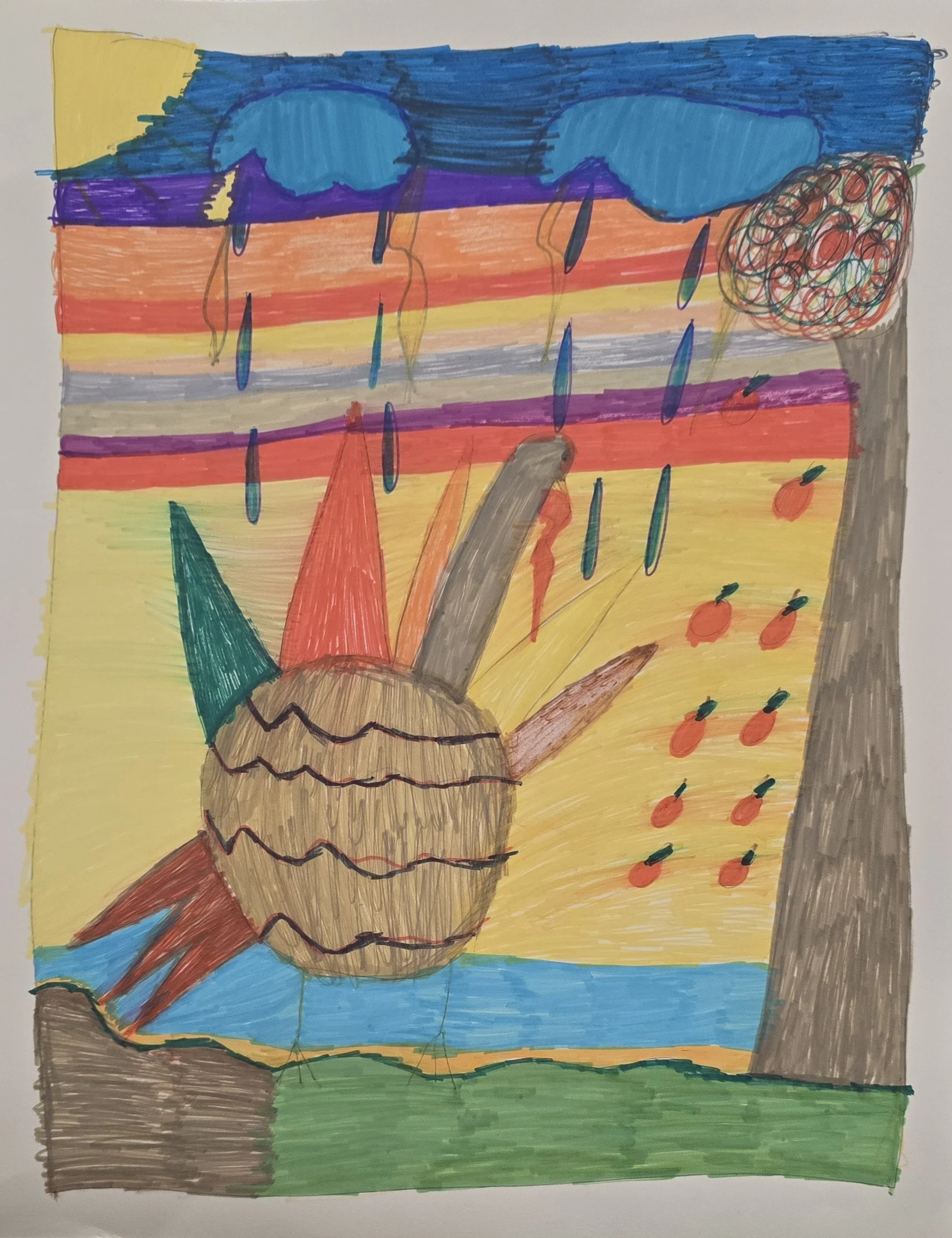 Stephanie Simental, "Falling Apples", (unframed)