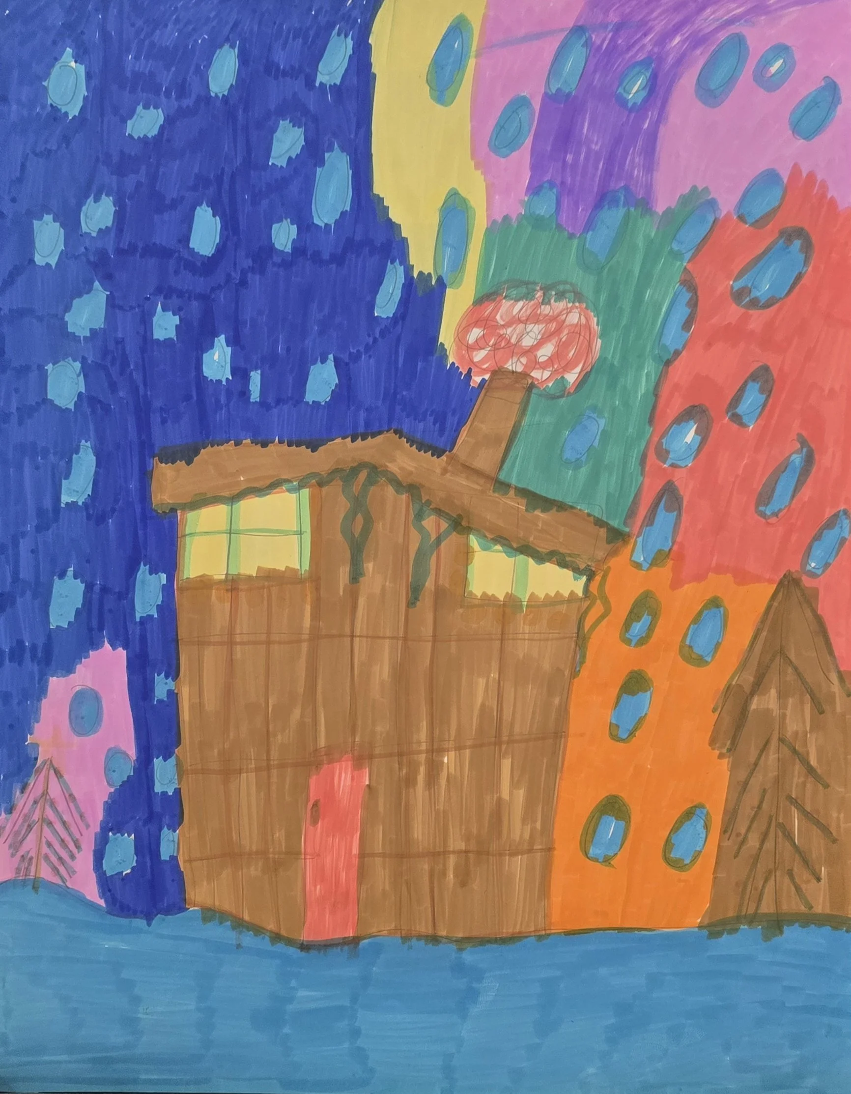 Stephanie Simental, "The Brown House", (unframed)