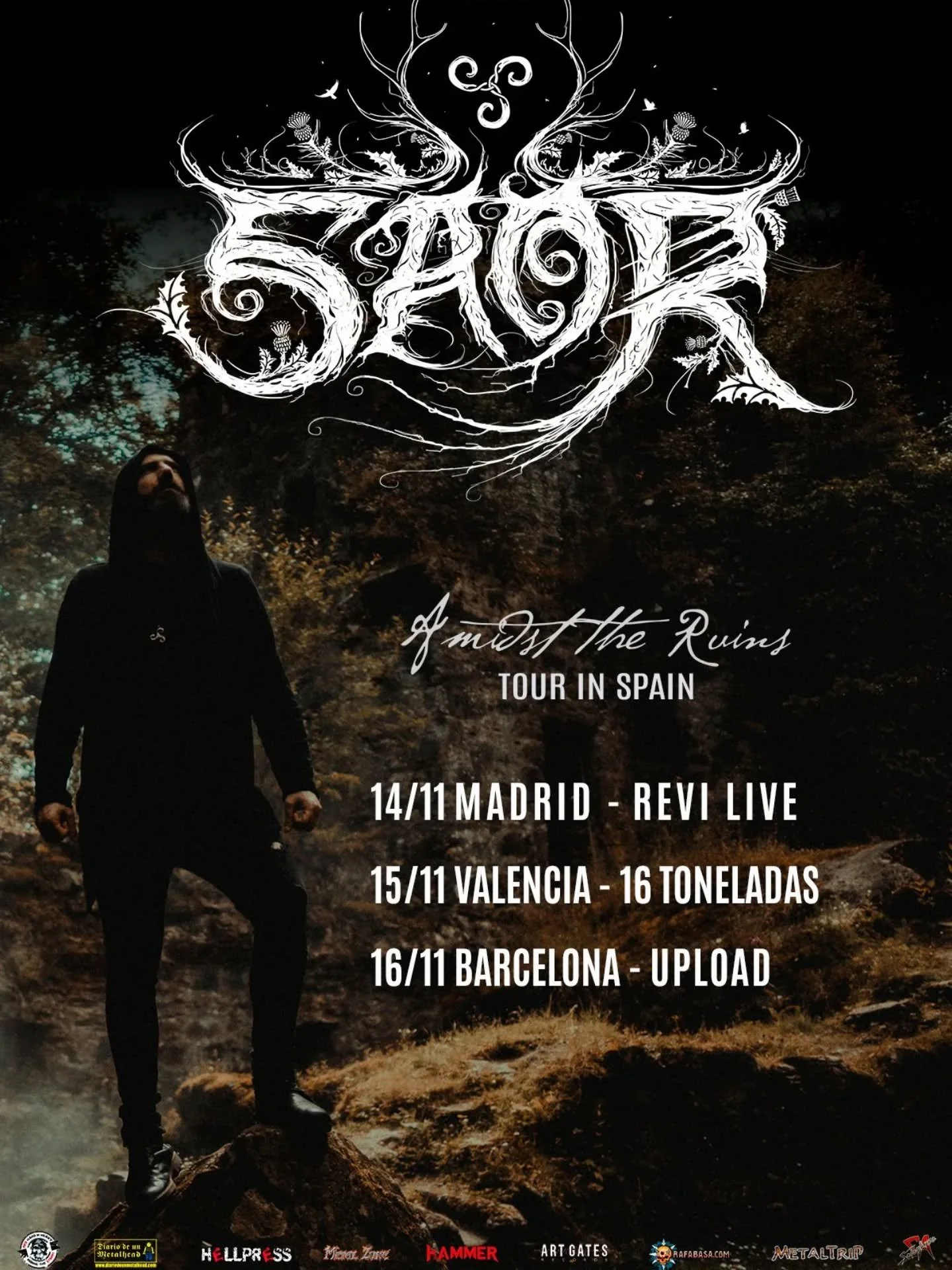 Spanish Clan! 🇪🇸 The "Amidst the Ruins" tour hits your shores in November. We've only performed in your country twice before as a support act, so we're beyond excited to return as headliners! 🔥 

#saor #atmosphericblackmetal #blackmetal 