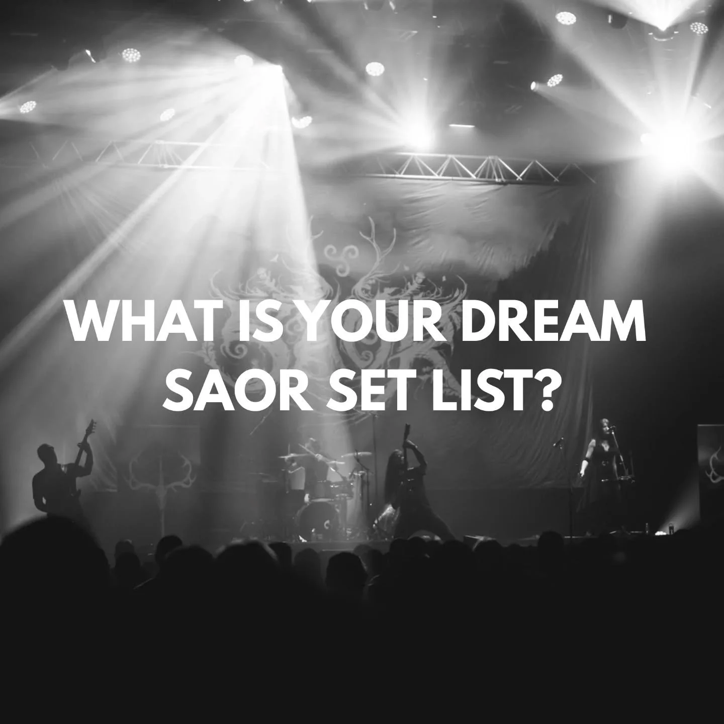 Clan! ⚔️ You&rsquo;re curating Saor&rsquo;s ultimate live show. Pick 5 songs and tell us why they&rsquo;d be in your dream setlist! Can you name the two songs we&rsquo;ve NEVER played live? Share your dream setlist in the comments and let&rsquo;s see
