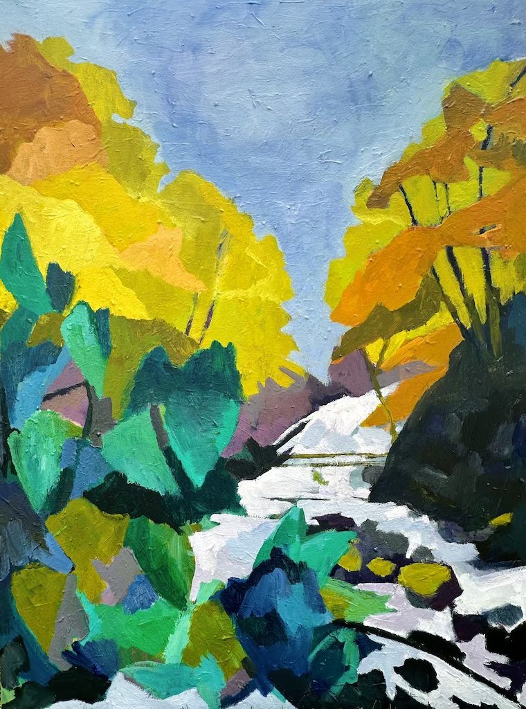 The Cascade Gorge 
Available 
Location McGraw Gallery in Hot Springs, VA
40" x 30" 
Email for pricing and shipping