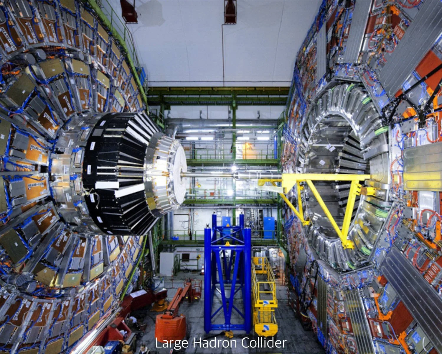 Large Hadron Collider, which detected the elusice Higgs boson, a subatomic particle dubbed the "God Particle"