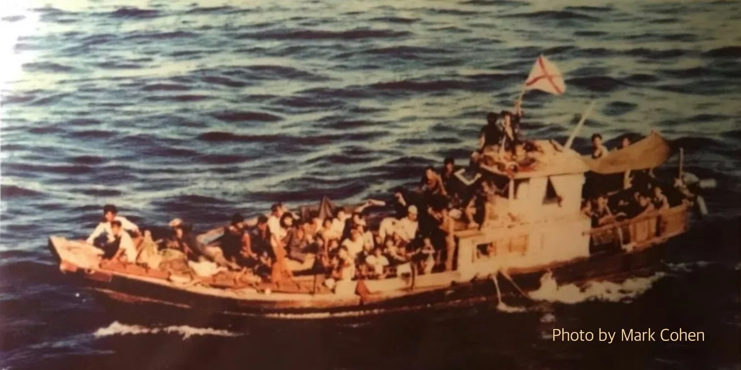 Boat with Vietnamese refugees