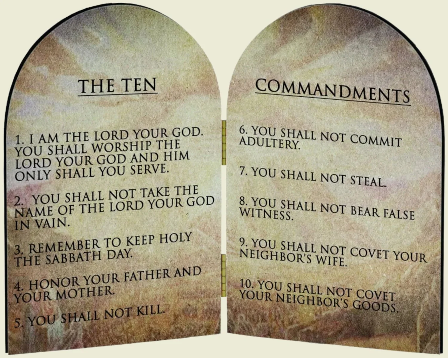 Two tablets with the Ten Commandments
