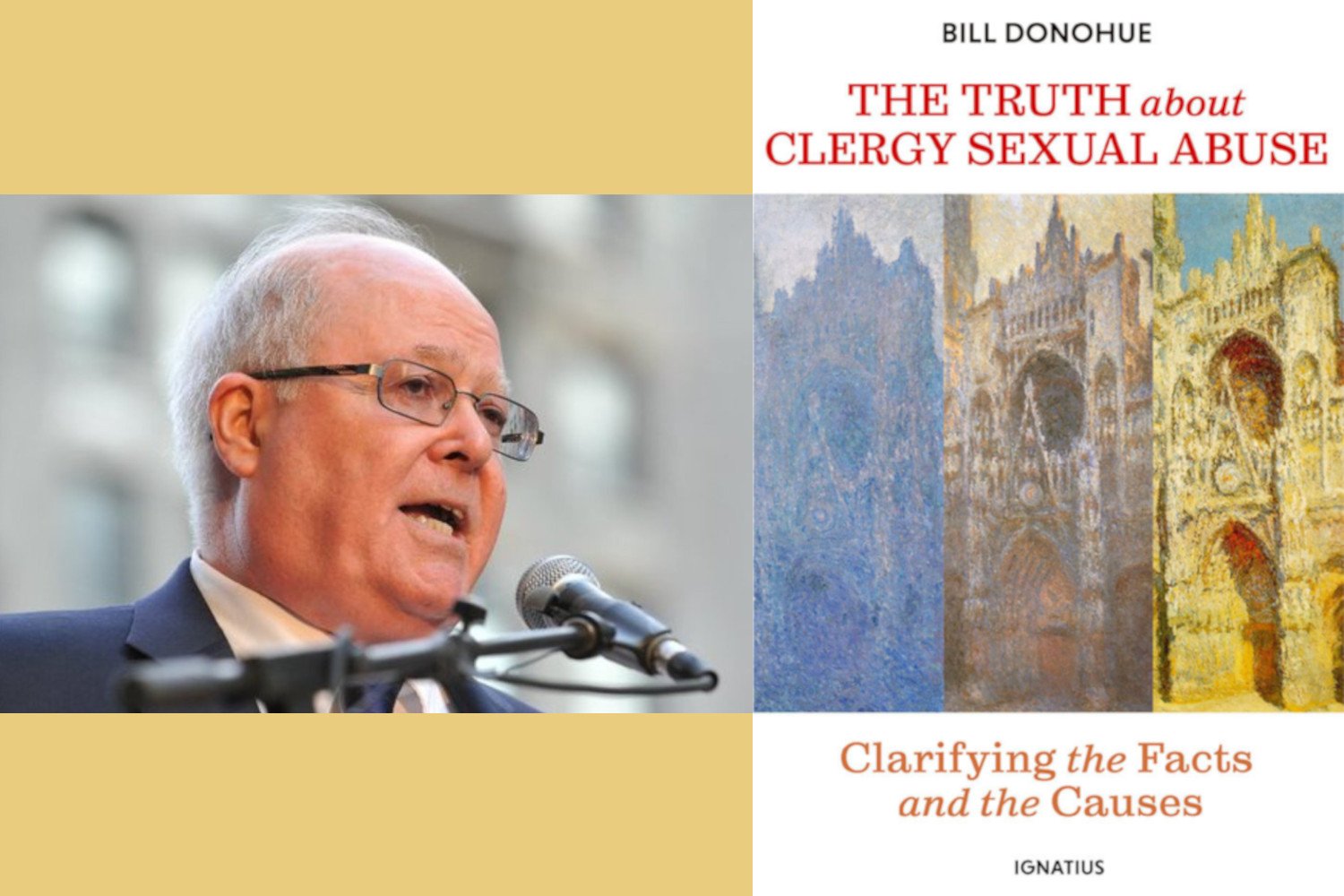 Bill Donohue and the cover of his book, The Truth about Clergy Sexual Abuse