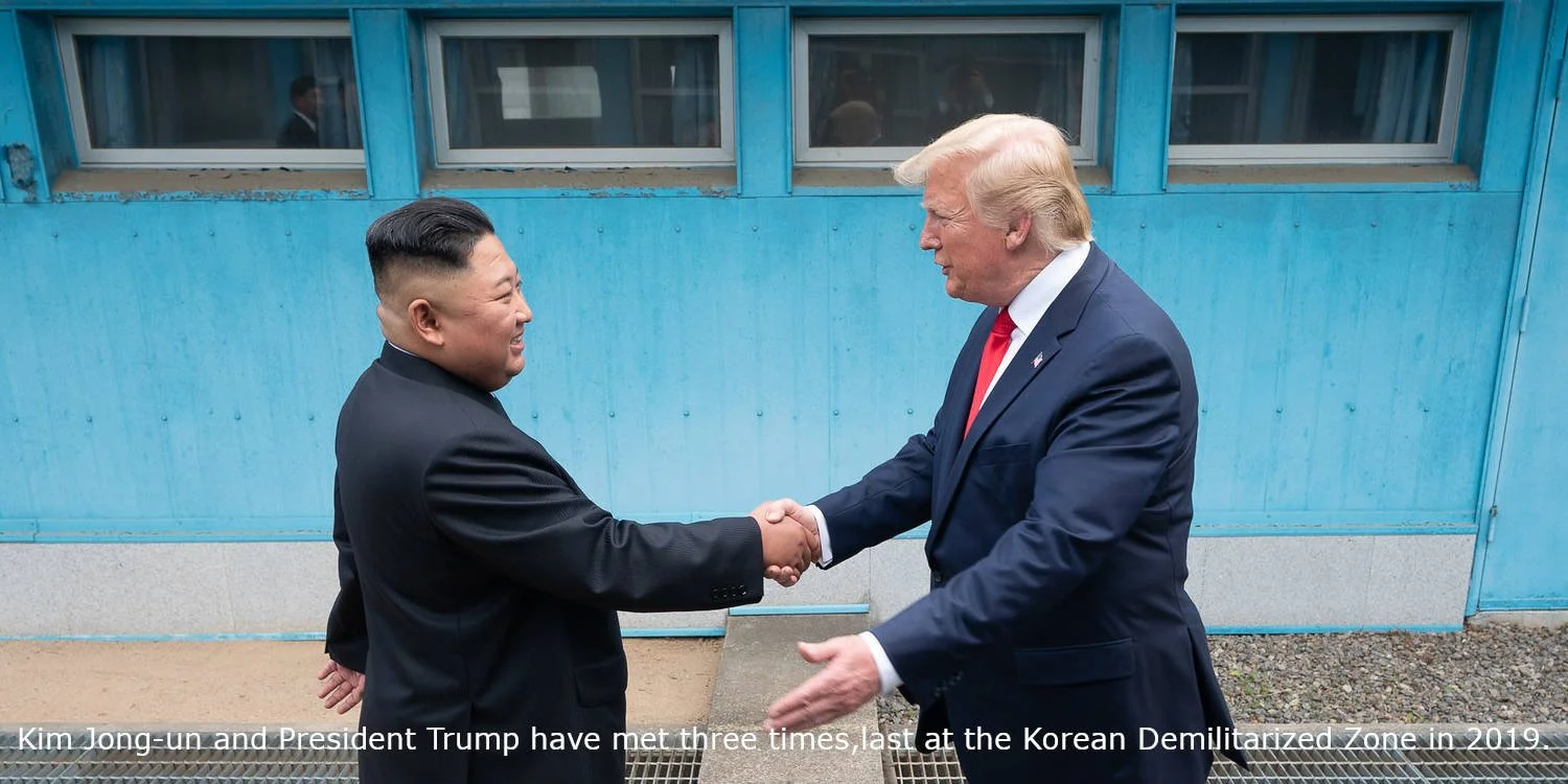 President Donald J. Trump shakes hands with Chairman of the Workers’ Party of Korea Kim Jong Un Sunday, June 30, 2019, as the two leaders meet at the Korean Demilitarized Zone. (Official White House Photo by Shealah Craighead)