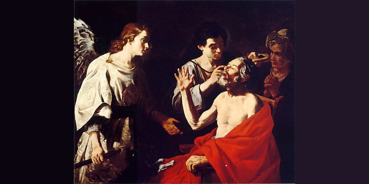 Tobias curing his father's blindness by Hendrick de Somer, 1635