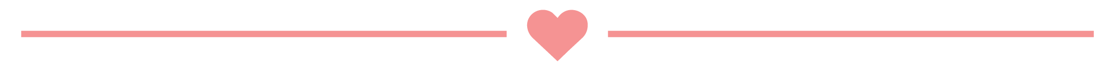 A pink divider line with a pink heart in the middle
