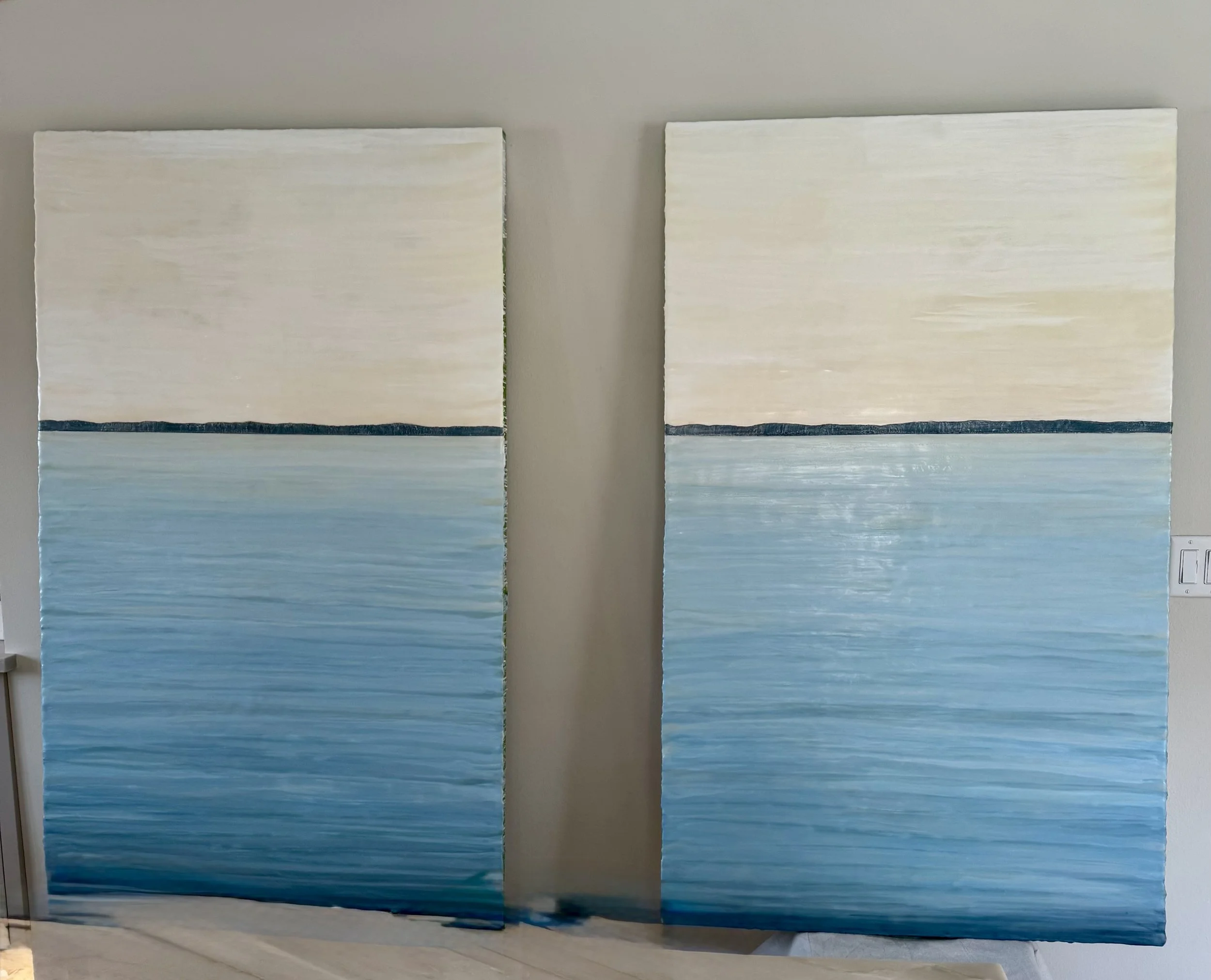 Pair of 60x36 Framed Commissioned Paintings 50% Balance