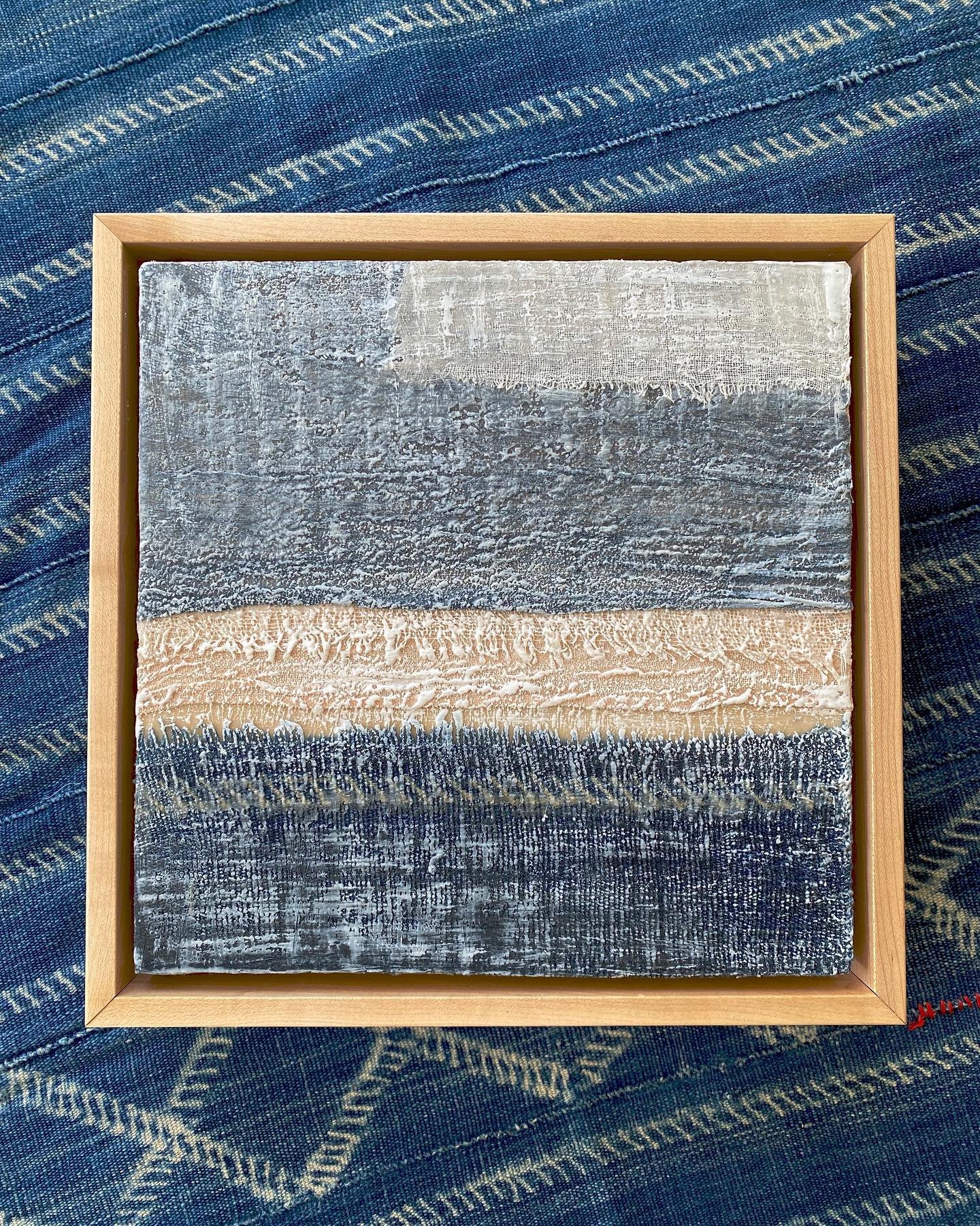 Field Notes, 10x10&rdquo; $265. 
Vintage cotton mud cloth, hand-dyed cotton and encaustic. 
A piece in the Unfolded Collection, available tomorrow 5/7 to my Email Subscribers. DM if you would like to be added to the list! 

#encaustic
#encausticcolla