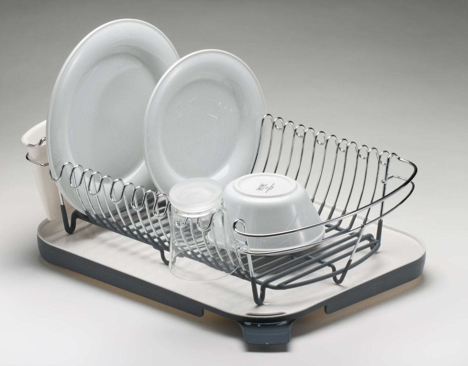Michael Graves Design 11 Slot Plastic Dish Drying Rack with Super Absorbent  Mat, Indigo, KITCHEN ORGANIZATION
