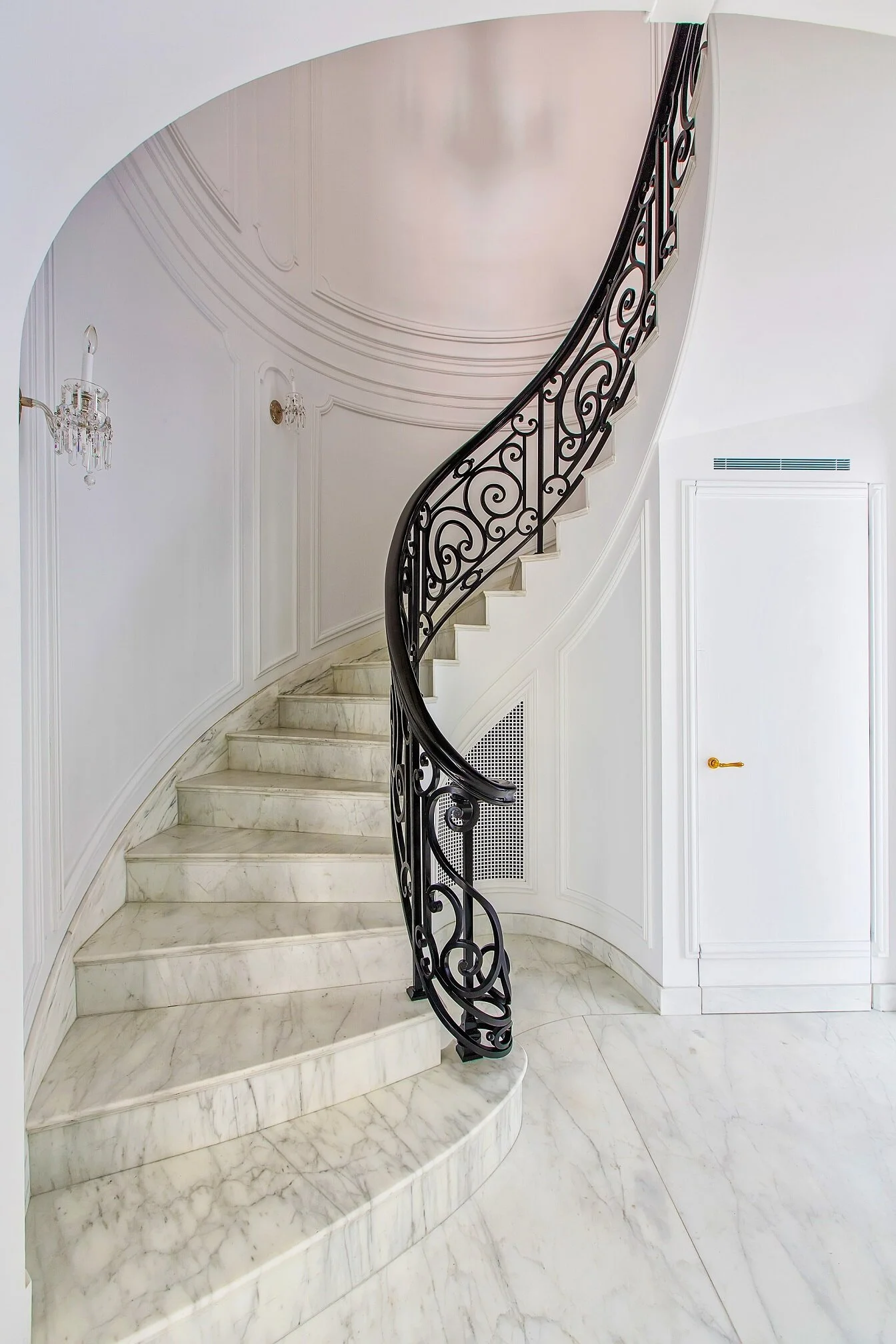 project management of custom eliptical spriral stair and handrail including survey, fabrication, and installation.