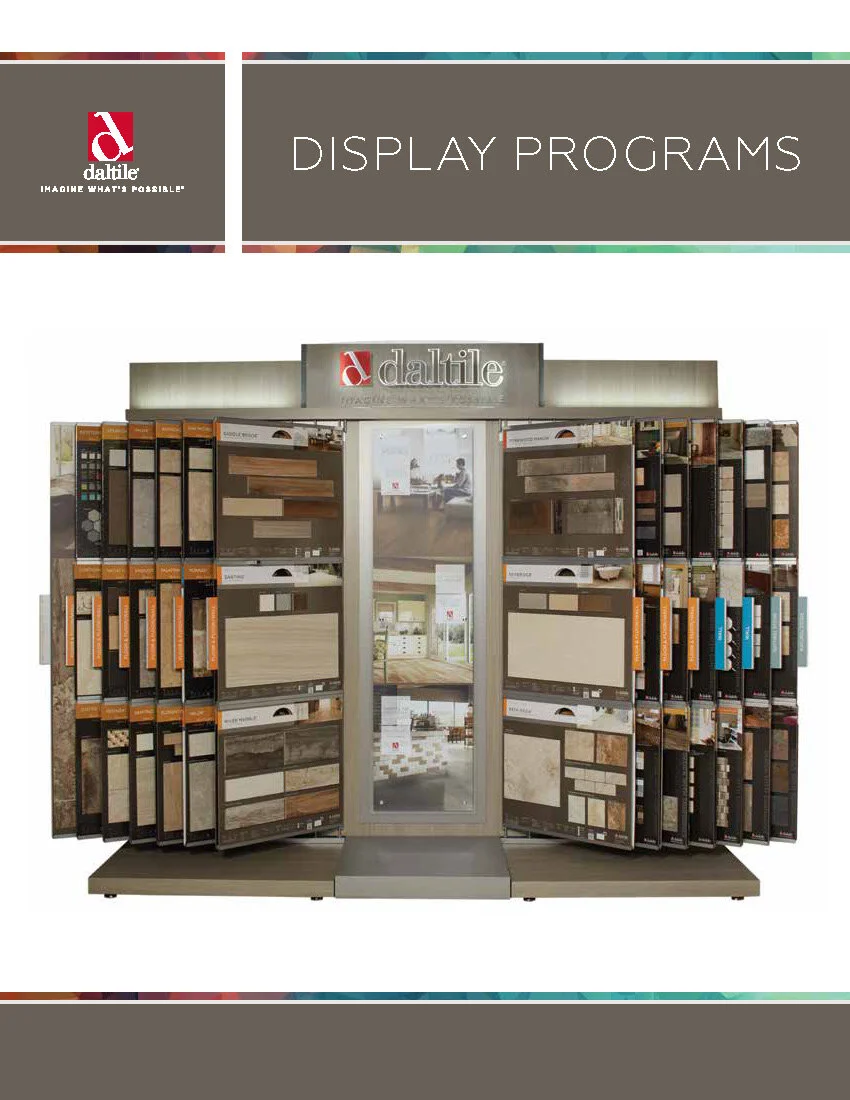 Display Program Brochure outlining displays designed, prototyped, and produced by Art Guild for Dal Tile.