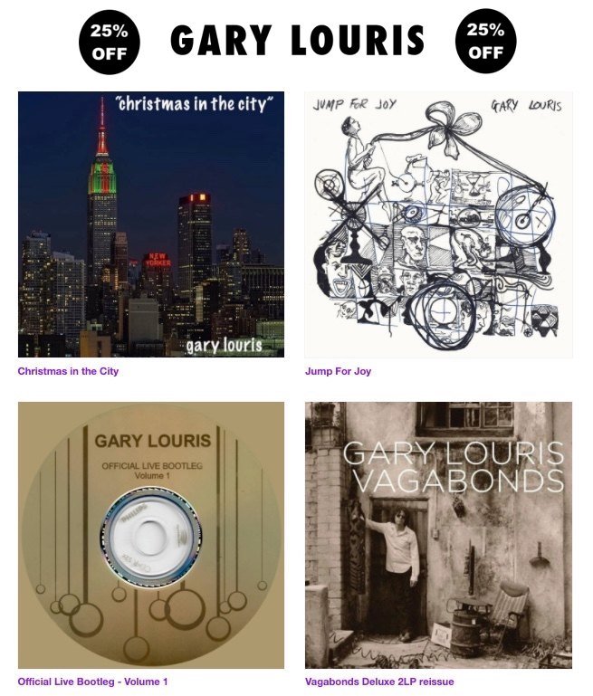 Today, May 3 (ends midnight PT), is the 40th BANDCAMP FRIDAY, where Bandcamp waives their revenue share so nearly all of what you spend today goes towards your favorite artists and labels.

To mark the occasion EVERYTHING IN THE GARY LOURIS BANDCAMP 