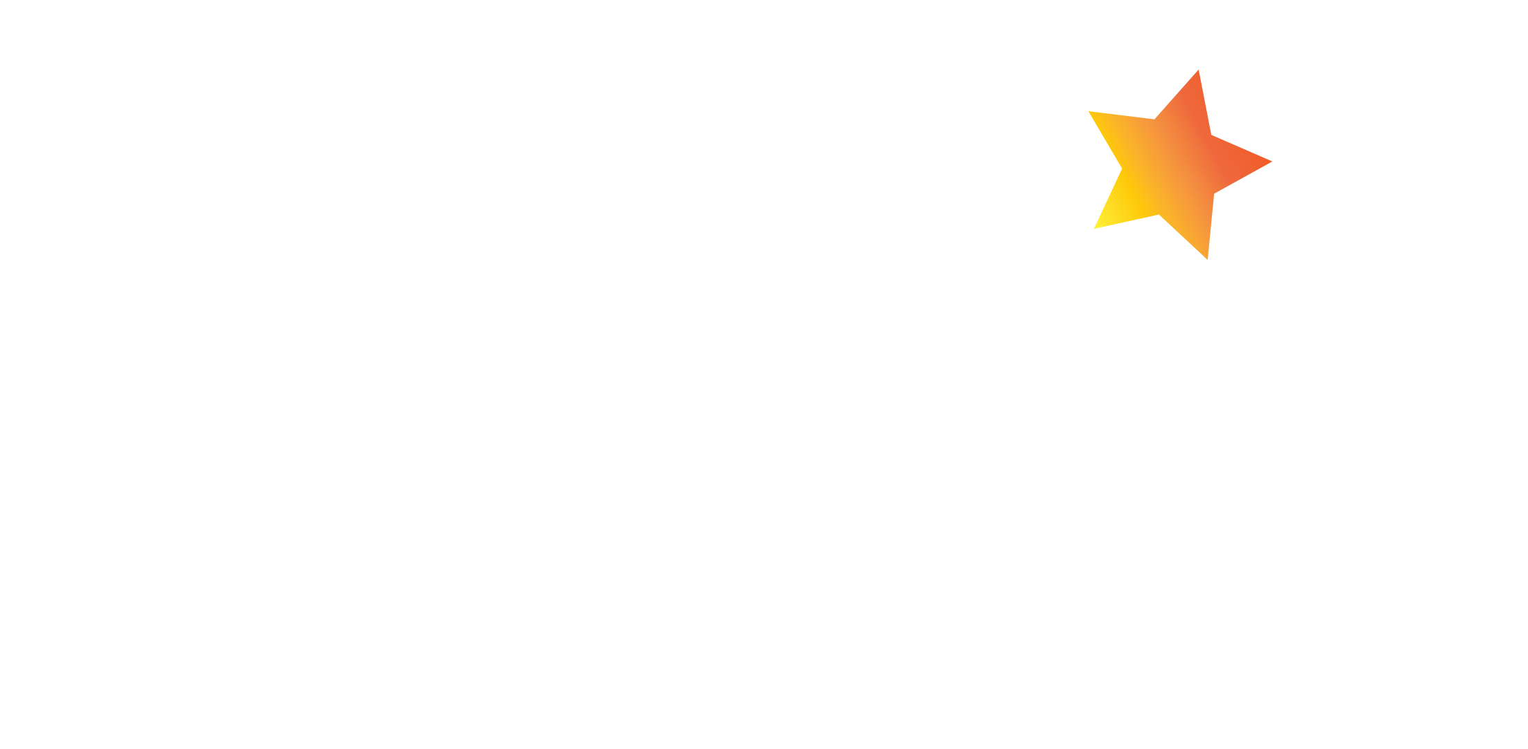 Full logo - White text, colour star (on transparent background).png