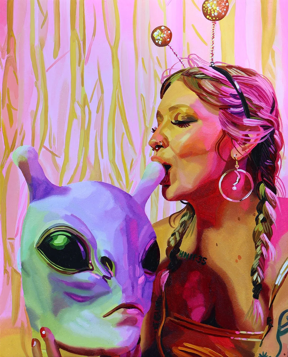 "Lunar Lollipop" Oil on Panel 11" × 14" × 1.5" 2026