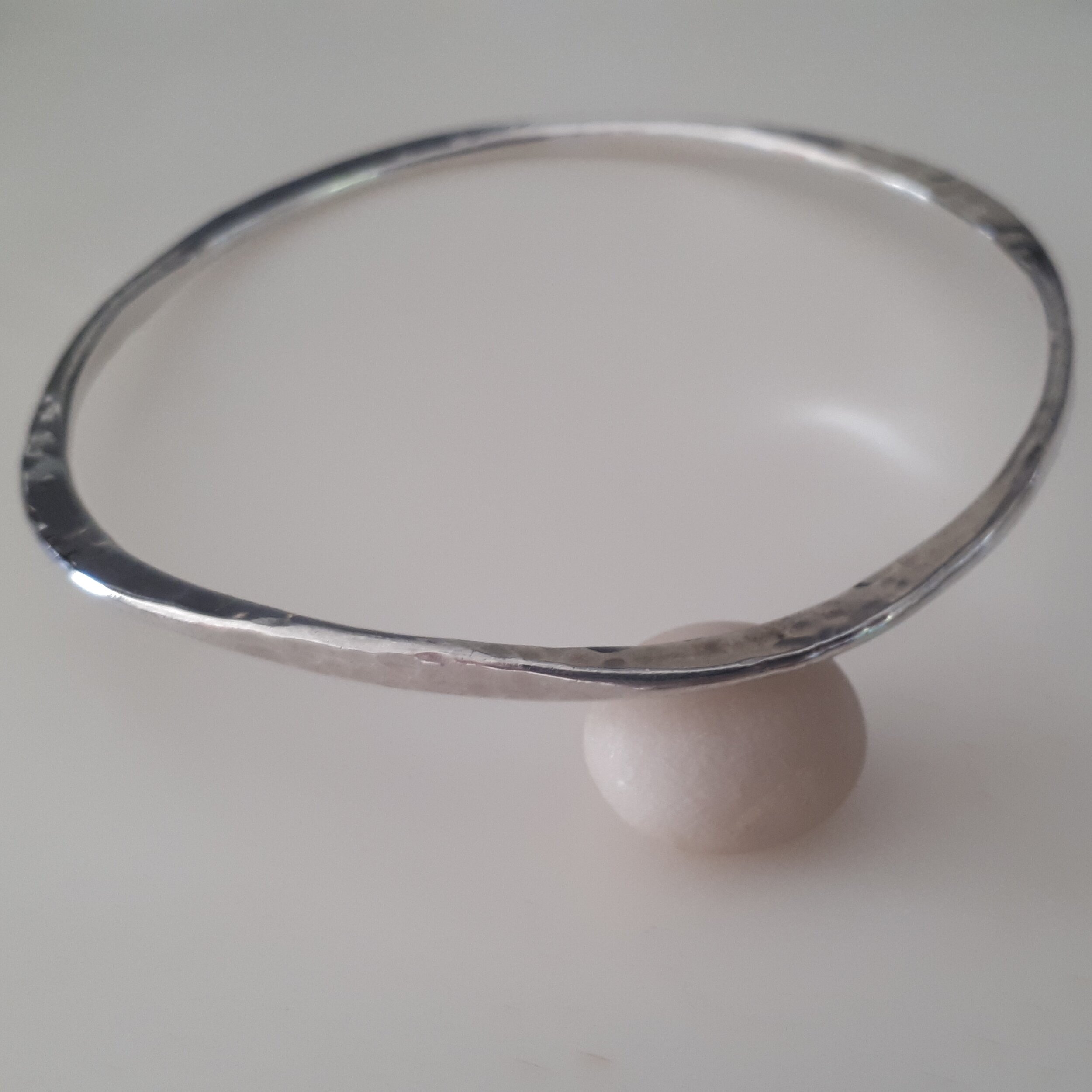 "Corners" Silver bangle