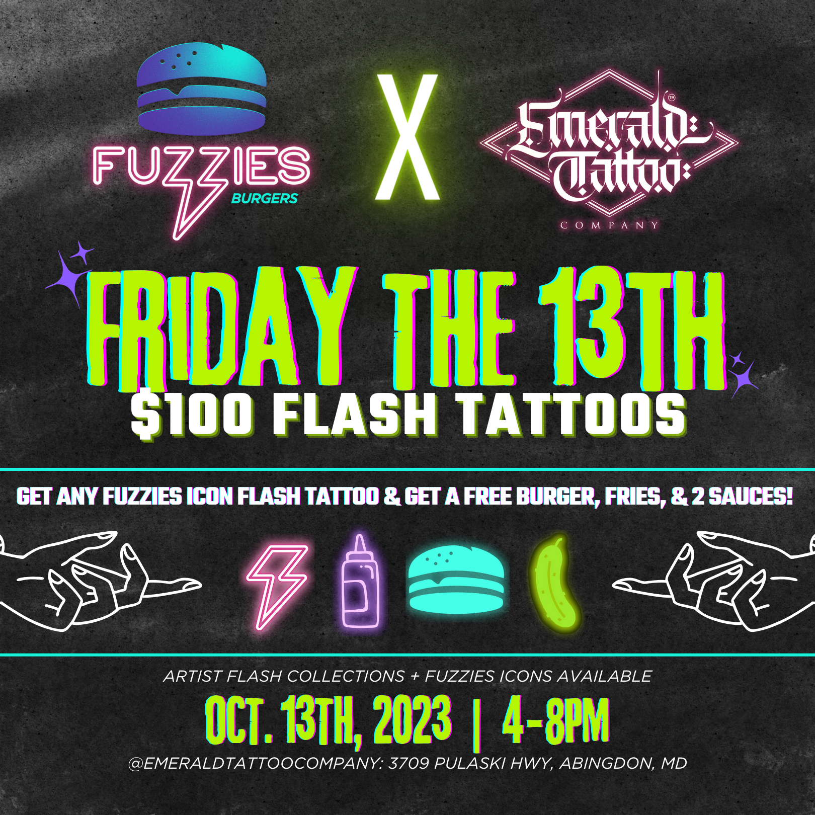 FUZZIES COLLAB.: Friday the 13th @ Emerald Tattoo Co.