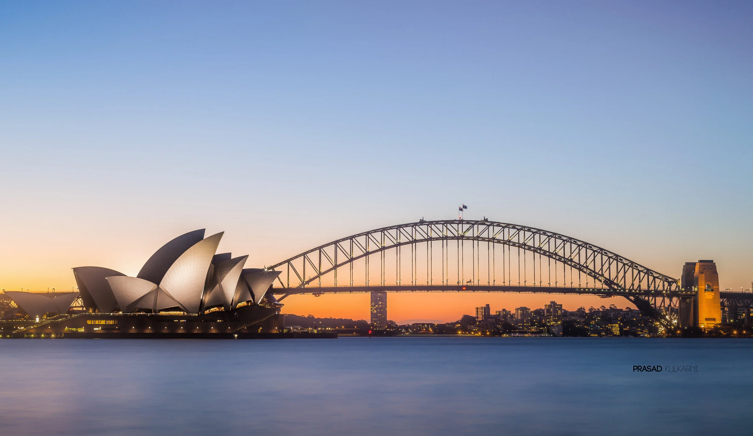 Vantage point of Sydney Opera House and Harbour Bridge