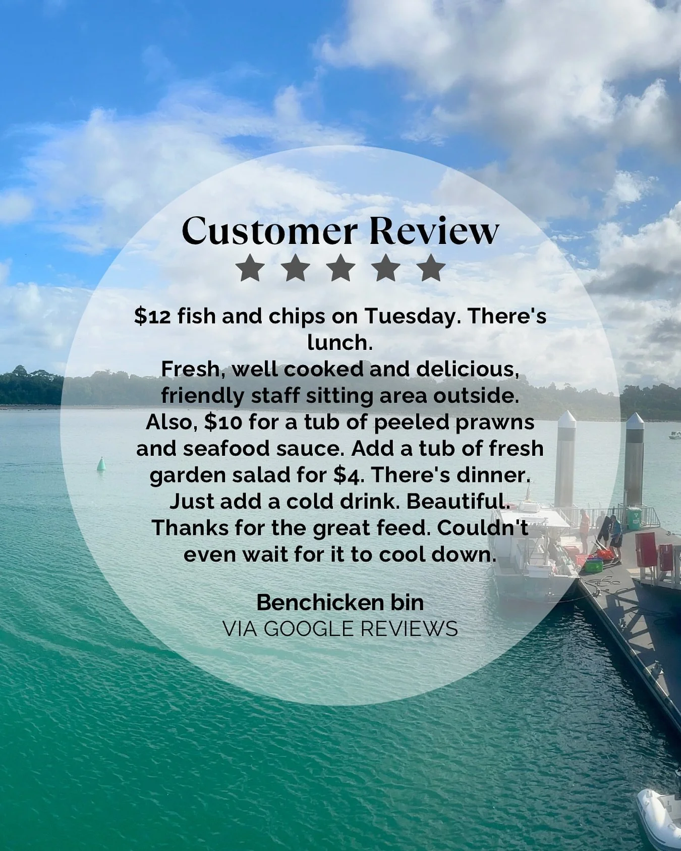 We don’t know who Benchicken Bin is… but the man’s clearly onto something! ππ
Come see what the fuss is about — our Chippy Tuesday Spanish Mackerel is on today (and every Tuesday)! π