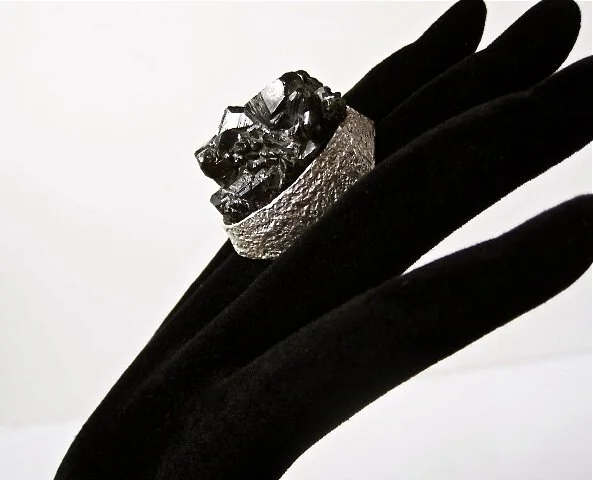 Super-sized Sphalerite mineral ring, mineral luxe wearable objects