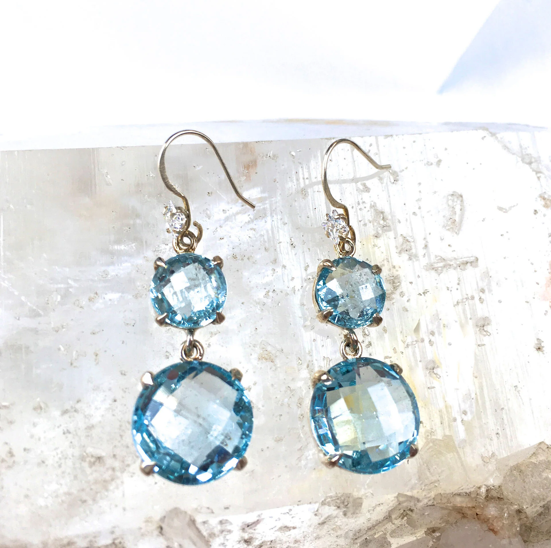 Aquamarine gemstone earrings, couture jewelry for the love of jewelry and discerning taste