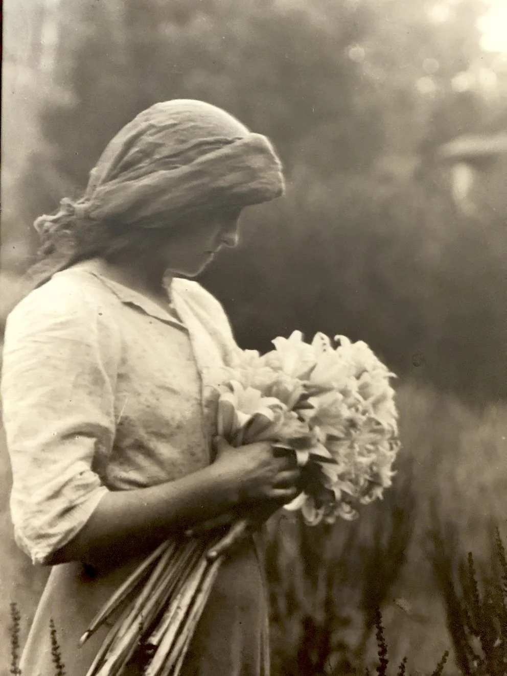 F.A.Joyner "Girl with Lilies" photograph