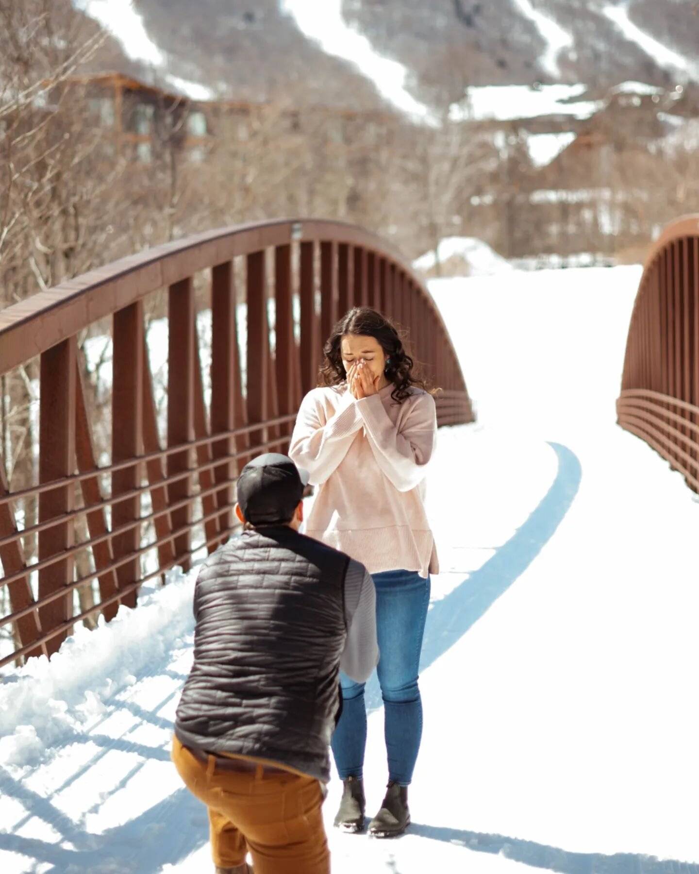 Joe's proposal to Olivia was pure magic. The fresh snow and sunny day is such a rare treat in Vermont, and it was only made better when Joe and I teamed up to surprise Olivia during their couple's photoshoot. Helping folks find the perfect spot to pr